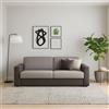 Dmora Divano Fisso 2 posti Giuseppina, Sofà Soggiorno in Tessuto Imbottito, Braccioli Standard, 100% Made in Italy, Cm 180x95h90, Grigio e Antracite