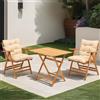 Dmora set Tavolo e Sedie Jabbah Marrone Crema 2 Posti Dimensione Seduta 46x43h89 cm, Dimensione Tavolo 80x60h74 cm