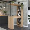 Dmora Tavolo Fisso Ortiar 120x56x199h cm Marrone Rovere 2 Posti Ideale per bar e Open Space, Forma Rettangolare