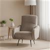 Dmora Poltrona Uriel 70x100x98h cm Grigio Tortora Braccioli Peso Supportato 90 kg, Poltroncina Materiale Struttura in Legno Made in Italy