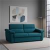 Dmora Divano Letto 2 Posti Quinta 205x95 cm Azzurro Sfoderabile Contenitore, di Apertura a Ribalta Made in Italy