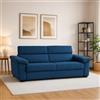Dmora Divano Fisso 2 Posti Palmira 205x95x100h cm blu Sfoderabile Idrorepellente, Lavabile Made in Italy