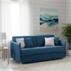 Dmora Divano Letto 3 Posti Petronilla 200x95 cm blu Sfoderabile Contenitore, Lavabile Made in Italy