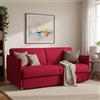 Dmora Divano Letto 2 Posti Paloma 160x95 cm Rosso Sfoderabile Contenitore, di Apertura a Ribalta Made in Italy