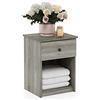 Furinno Lucca, tavolino, Comodino con Un cassetto, Legno ingegnerizzato, Quercia Francese, 1-Confezione