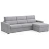 Dmora Divano Fisso con Penisola Valeriana 280x160 cm Grigio Sfoderabile Reversibile, Idrorepellente Multiposizione Made in Italy