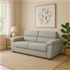 Dmora Divano Letto 3 Posti Vanna 225x95 cm Grigio Chiaro Sfoderabile Contenitore, Lavabile Made in Italy