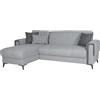 Dmora Divano Letto con Penisola Isandro 238x158 cm Grigio Chiaro Contenitore, Lavabile