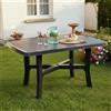 Dmora Tavolo da Esterno Pescocer 138x88x72h cm Nero Antracite 6 Posti Lunghezza Massima 138 cm, Finitura Effetto Quadrettato Made in Italy