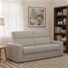 Dmora Divano Letto 3 Posti Orsola 220x95 cm Grigio Chiaro Sfoderabile Contenitore, Lavabile Made in Italy