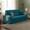 Dmora Divano Letto 3 Posti Zeudi 220x95 cm Azzurro Sfoderabile Contenitore, Lavabile Made in Italy