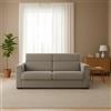 Dmora Divano Letto 2 Posti Olinda 205x95 cm Grigio Tortora Sfoderabile Contenitore, di Apertura a Ribalta Made in Italy