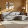 Dmora Divano Letto con Penisola Pina 260x160 cm Grigio Sfoderabile Contenitore, Idrorepellente Multiposizione Trasformabile in Letto Made in Italy