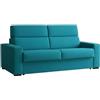 Dmora Divano Fisso 3 Posti Quarta 220x95 cm Azzurro Sfoderabile Lavabile, Braccioli Made in Italy