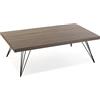 VERSA Texas Tavolino Basso da caffè Tavolo Divano, Tavolino per Il Soggiorno, Misure (A x L x l) 38 x 120 x 70 cm, Legno e Metallo, Colore Marrone e Nero