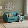 Dmora Divano Letto 2 Posti Violante 160x95 cm Azzurro Sfoderabile Contenitore, di Apertura a Ribalta Made in Italy