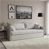 Dmora Divano Letto 3 Posti Uberta 205x86 cm Grigio Chiaro Sfoderabile Lavabile, Idrorepellente Letto Estraibile Materasso Incluso Rete a Doghe