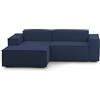 Talamo Italia - Divano fisso con penisola Daniela, Divano componibile con chaise longue sinistra, Sofà moderno in tessuto, 100% Made in Italy, Cm 240x170h70, Blu