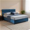 Dmora Letto Matrimoniale Rosamunda blu Sfoderabile Contenitore, Letto Matrimoniale Dimensione Materasso 160x190 cm Made in Italy