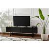 Dmora - Mobile porta TV Gussola, Credenza da soggiorno, Armadio basso per TV, Base parete attrezzata, 180x30 h50 cm, Nero