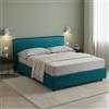 Dmora Letto Matrimoniale Tullia Azzurro Sfoderabile Contenitore, Letto Matrimoniale Dimensione Materasso 160x190 cm Made in Italy
