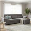 Dmora Divano Letto con Penisola Verdiana 285x160 cm Grigio Sfoderabile Contenitore, Idrorepellente Multiposizione Trasformabile in Letto Made in Italy