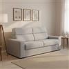 Dmora Divano Letto 2 Posti Oprah 200x95 cm Grigio Chiaro Sfoderabile Contenitore, di Apertura a Ribalta Made in Italy
