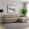 Dmora Divano Fisso con Penisola Ubalda 260x160 cm Grigio Tortora Sfoderabile Reversibile, Idrorepellente Multiposizione Made in Italy