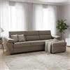 Dmora Divano Letto con Penisola Verdiana 285x160 cm Grigio Tortora Sfoderabile Contenitore, Idrorepellente Sfoderabile Trasformabile Made in Italy