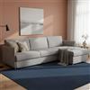 Dmora Divano Letto con Penisola Virgilia 260x160 cm Grigio Sfoderabile Contenitore, Idrorepellente Trasformabile in Letto Rete Elettrosaldata