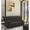 Dmora Talamo Italia - Divano letto 3 posti Allegra, Sofà con apertura a carrello in tessuto imbottito, Cuscini inclusi, 100% Made in Italy, Cm 165x90h85, Grigio