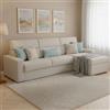 Dmora Divano Letto con Penisola Zosima 280x160 cm Beige Sfoderabile Contenitore, Idrorepellente Multiposizione Trasformabile in Letto Made in Italy