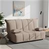 Dmora Talamo Italia - Divano letto 3 posti Allegra, Sofà con apertura a carrello in tessuto imbottito, Cuscini inclusi, 100% Made in Italy, Cm 165x90h85, Tortora