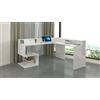 Dmora - Scrivania Sansone, Scrittoio angolare con ripiani portaoggetti, Scrivania ufficio multiuso con sopralzo, 180x60h93 cm, Bianco