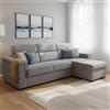 Dmora Divano Letto con Penisola Ombretta 285x160 cm Grigio Sfoderabile Contenitore, Idrorepellente Multiposizione Trasformabile in Letto Made in Italy