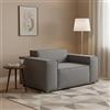 Talamo Italia - Poltrona Emanuela, Poltrona da salotto, 100% Made in Italy, Poltroncina relax in tessuto imbottito, Cm 140x95h70, Grigio