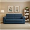 Dmora Divano Fisso 2 Posti Quirina 185x95x100h cm blu Sfoderabile Idrorepellente, Lavabile Made in Italy