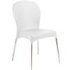 Dmora Sedia da Esterno Borgonov Bianco 4 Sedie Impilabile, Peso Supportato 120 kg Made in Italy