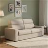 Dmora Divano Letto 3 Posti Orsola 220x95 cm Grigio Tortora Sfoderabile Contenitore, Lavabile Made in Italy