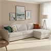 Dmora Divano Letto con Penisola Pina 260x160 cm Grigio Chiaro Sfoderabile Contenitore, Idrorepellente Multiposizione Trasformabile in Letto