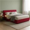 Dmora Letto Matrimoniale Tullia Rosso Sfoderabile Contenitore, Letto Matrimoniale Dimensione Materasso 160x190 cm Made in Italy