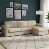 Dmora Talamo Italia - Divano letto con penisola Alicya, Sofà con penisola contenitore reversibile, Braccioli standard, 100% Made in Italy, Cm 280x95h90, Beige