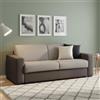 Dmora Divano Letto 2 posti Aleida, Sofà Apertura Girevole, Tessuto Imbottito, Braccioli Standard, 100% Made in Italy, Cm 180x95h90, Grigio e Antracite