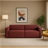 Talamo Italia - Divano fisso 2 posti Paola, Divano componibile lineare, Sofà moderno da soggiorno in tessuto, 100% Made in Italy, Cm 220x95h70, Rosso