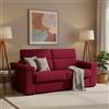 Dmora Divano Letto 3 Posti Zaira 225x95 cm Rosso Sfoderabile Contenitore, Lavabile Made in Italy