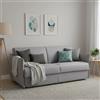 Dmora Divano Letto 3 Posti Petronia 200x95 cm Grigio Sfoderabile Contenitore, Lavabile Made in Italy