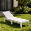Dmora Lettino Prendisole Muccia Bianco Peso Supportato 110 kg Colore Seduta Bianco, Sdraio da Giardino Schienale Regolabile