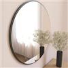 Dmora - Specchio Euterpe, Specchiera, Articolo d'arredo a muro, Decorazione con specchio, 60x2h60 cm, Nero