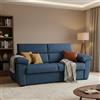 Dmora Divano Letto 3 Posti Vanna 225x95 cm blu Sfoderabile Contenitore, Lavabile Made in Italy