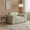 Talamo Italia - Poltrona Emanuela, Poltrona da Salotto, 100% Made in Italy, Poltroncina Relax in Tessuto Imbottito, Cm 140x95h70, Beige